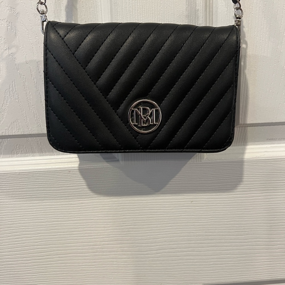 Badgley Mischka Black Quilted Crossbody Bag